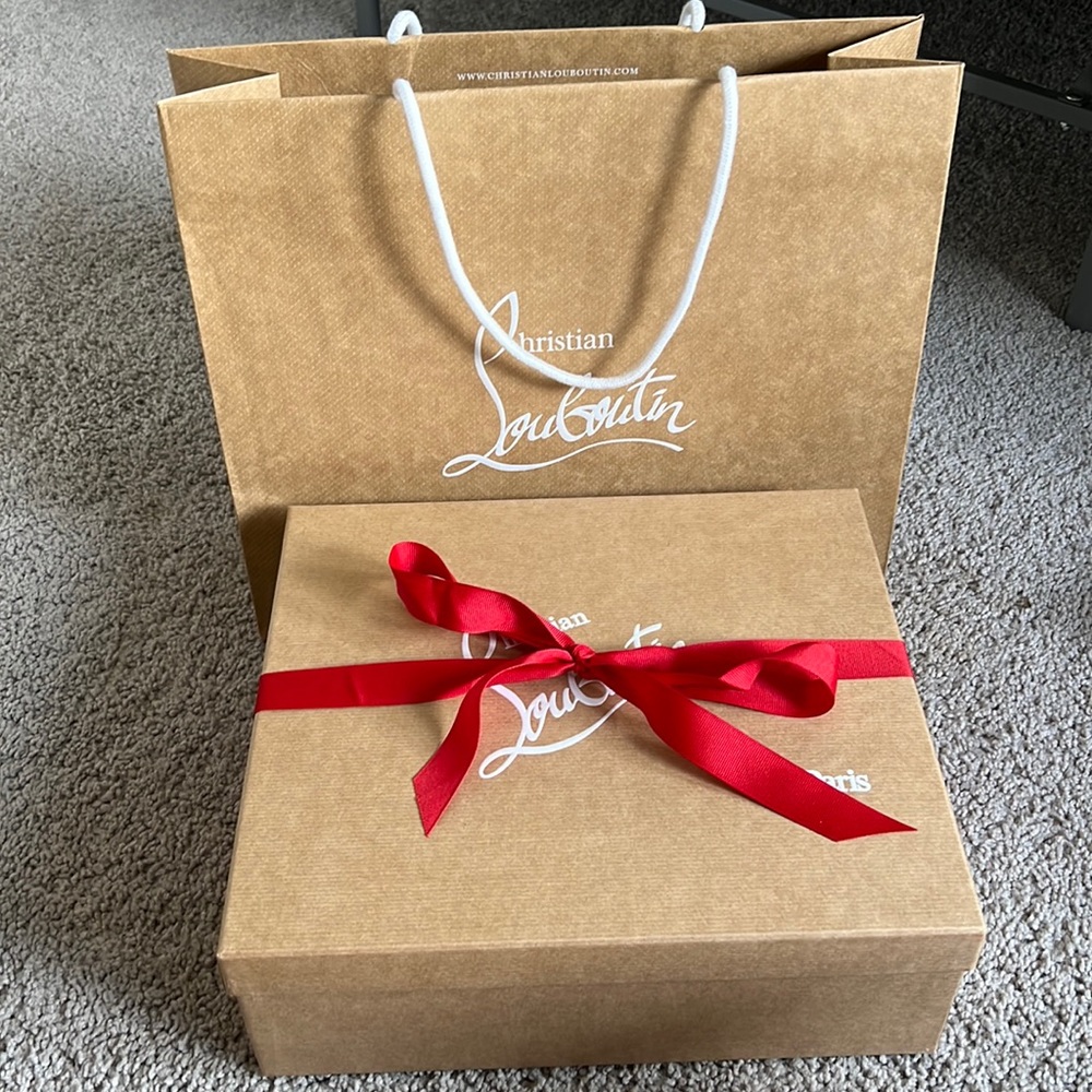 Christian Louboutin box, bag & ribbon